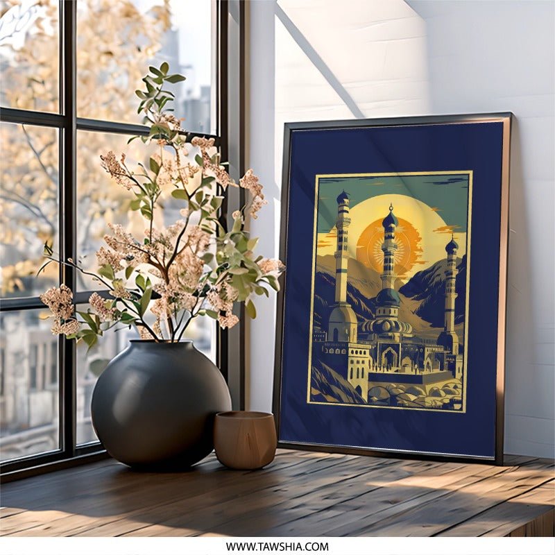 Islamic Mosque Wall Art, Religious Art Print, Oriental Architecture Decor, Middle Eastern Design, Mosque Poster, Home Decor, Islamic Art - Tawshia
