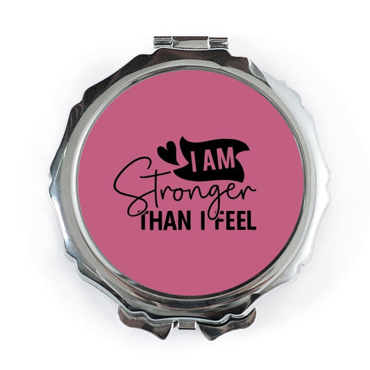 I Am Stronger Pocket Mirror, Inspirational Quote Gift, Encouragement Present, Self Love Accessory, Motivation Travel Mirror, Affirmation - Tawshia