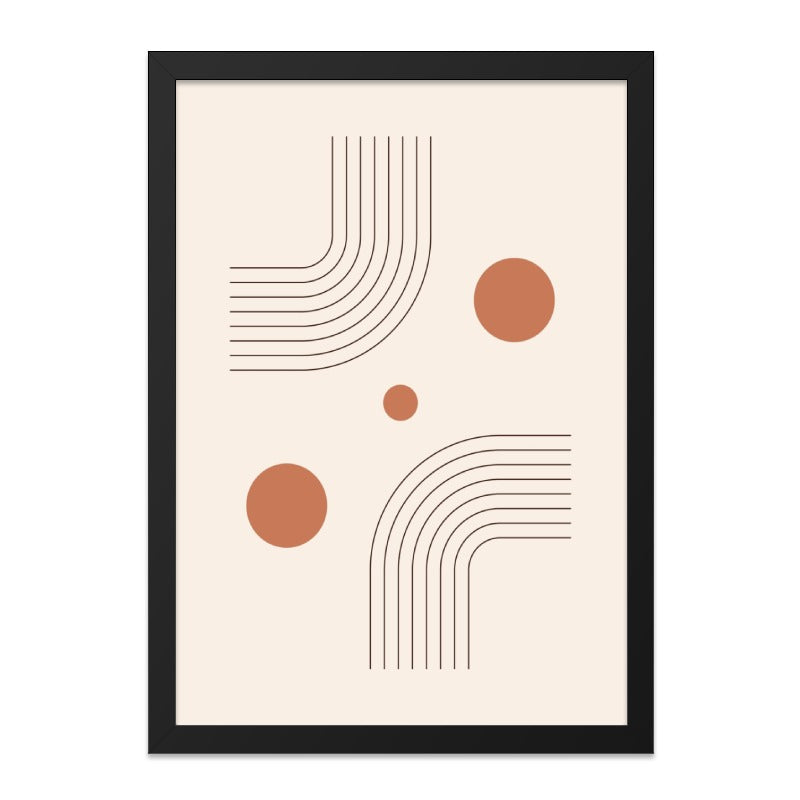 Abstract Shapes Wall Art, Modern Minimalist Print, Geometric Wall Decor, Beige and Terracotta Art Print, Contemporary Home Decor, Wall Decor - Tawshia