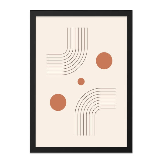 Abstract Shapes Wall Art, Modern Minimalist Print, Geometric Wall Decor, Beige and Terracotta Art Print, Contemporary Home Decor, Wall Decor - Tawshia