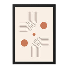 Abstract Shapes Wall Art, Modern Minimalist Print, Geometric Wall Decor, Beige and Terracotta Art Print, Contemporary Home Decor, Wall Decor - Tawshia