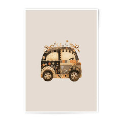 Cute Car Photographic Prints, Whimsical Art Prints, Floral Car Print, Transportation Decor, Unique Wall Art, Home Decor, Gift Idea - Tawshia