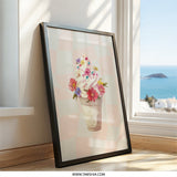 Floral Ice Cream Framed Wall Art, Sweet Treat Print, Foodie Decor, Kitchen Art, Dessert Lover Gift, Black Frame Artwork, Home Decor - Tawshia