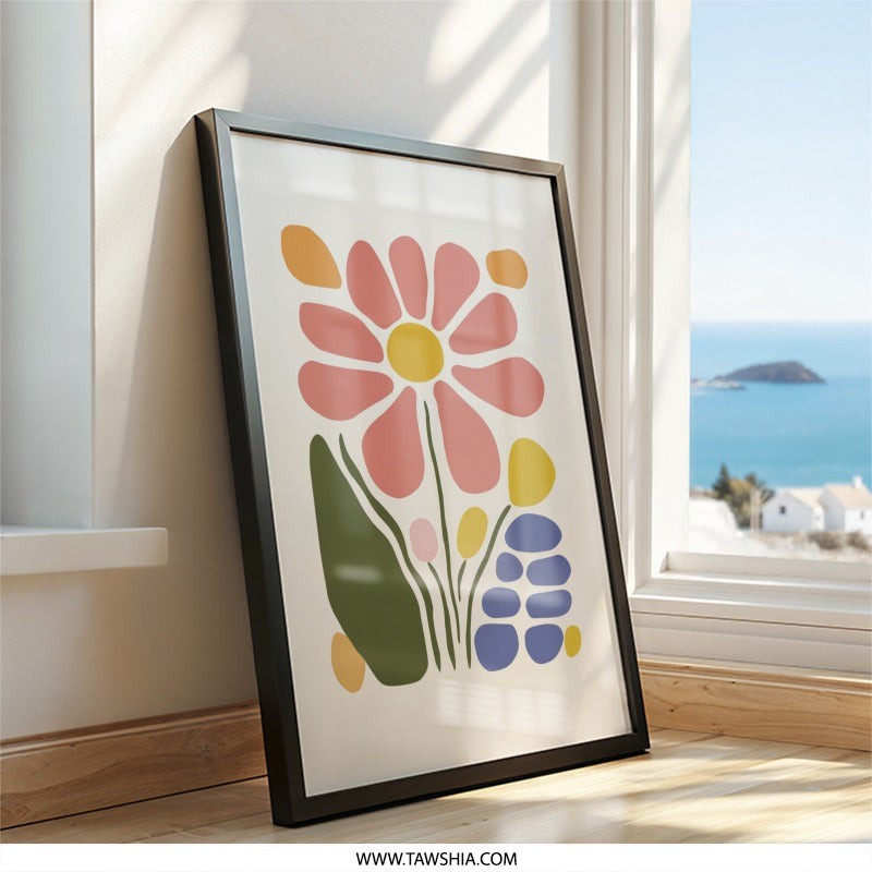 Floral Wall Art, Abstract Flower Print, Modern Art Poster, Botanical Wall Decor, Contemporary Art Print, Home Decor, Unique Wall Decor - Tawshia