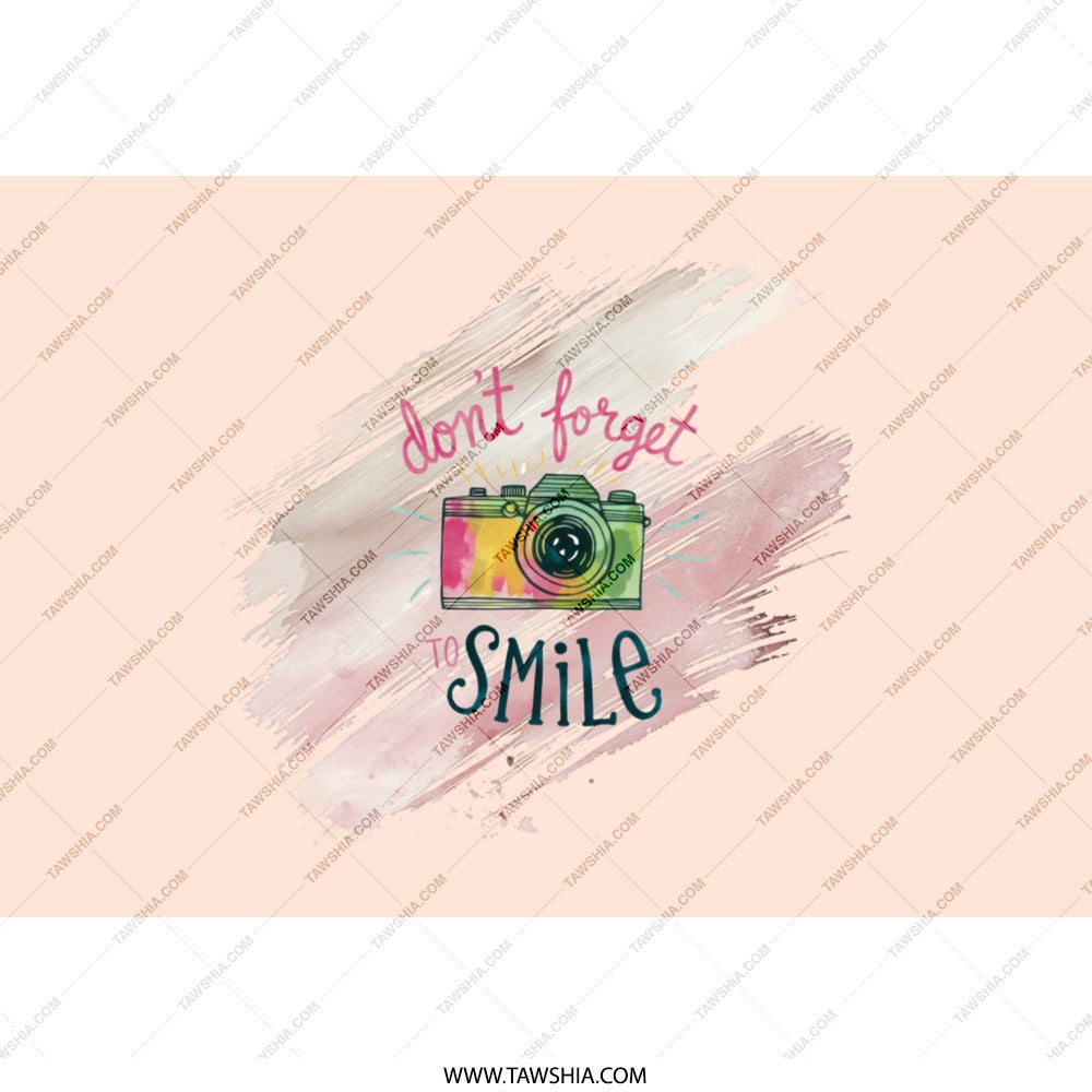 Camera Tumbler, Don't Forget to Smile, Photography Lover Gift, Inspirational Quote Tumbler, Gift for Photographers, Cute Tumbler - Tawshia