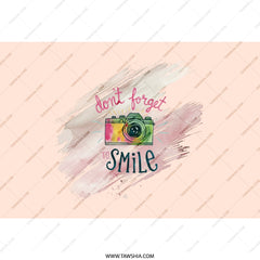 Camera Tumbler, Don't Forget to Smile, Photography Lover Gift, Inspirational Quote Tumbler, Gift for Photographers, Cute Tumbler - Tawshia