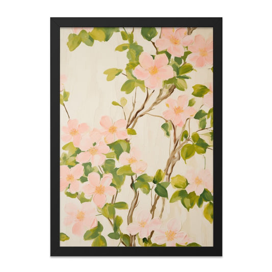 Pink Dogwood Wall Art, Floral Painting Print, Botanical Illustration, Neutral Decor, Spring Flowers Art, Modern Home Decor - Tawshia
