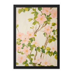 Pink Dogwood Wall Art, Floral Painting Print, Botanical Illustration, Neutral Decor, Spring Flowers Art, Modern Home Decor - Tawshia