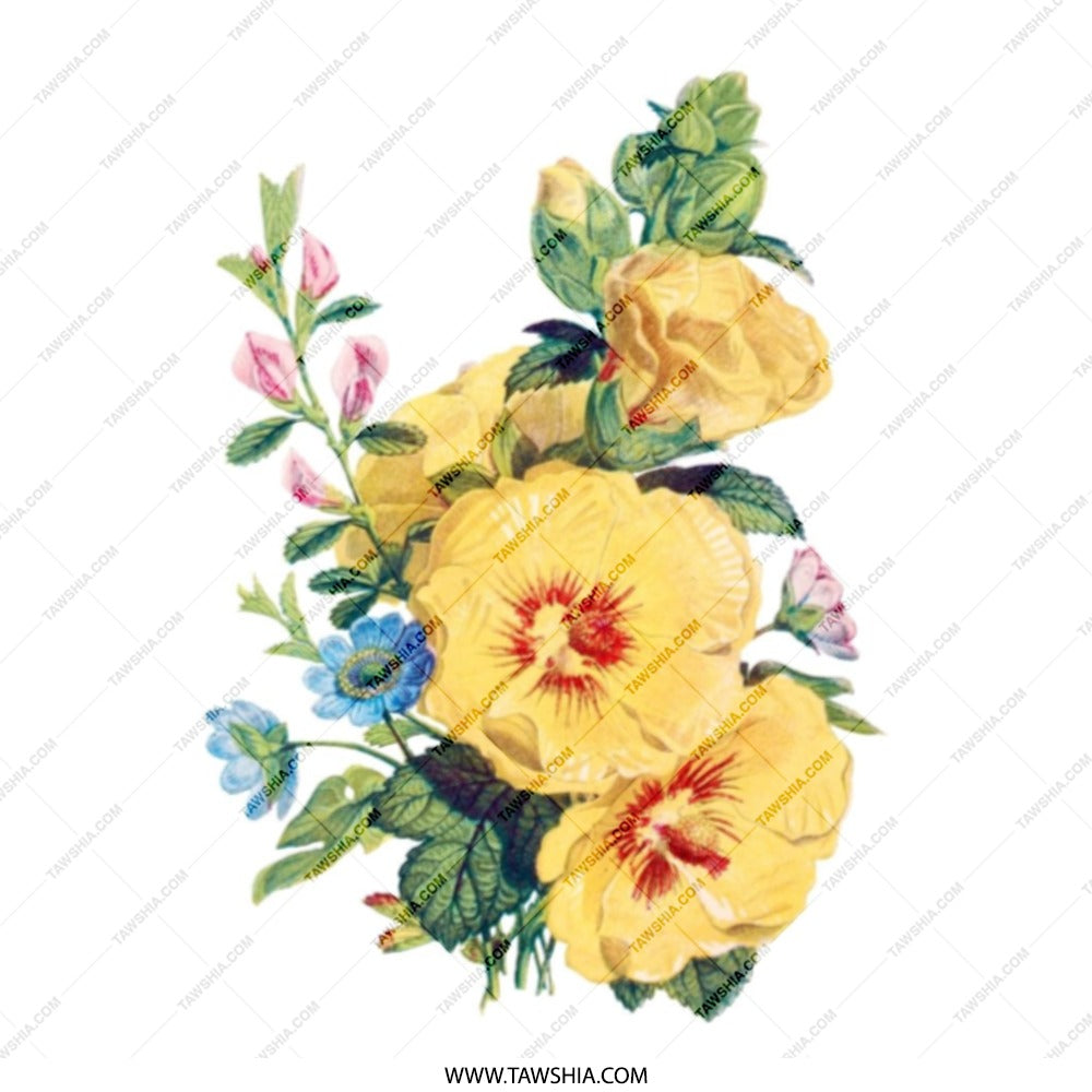 Floral Tote Bag, Yellow Flower Design, Botanical Art Bag, Vintage Flower Print, Everyday Carry Bag, Stylish Tote Bag - Tawshia