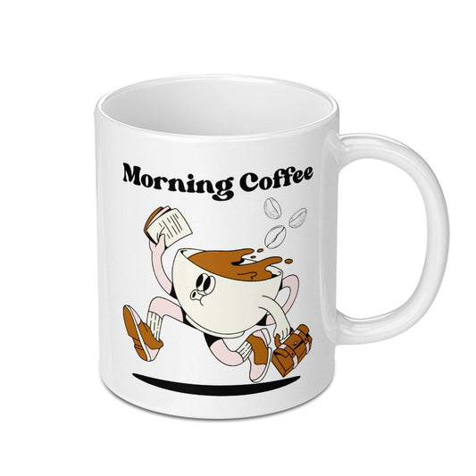Morning Coffee Mug, Running Coffee Cup, Funny Coffee Mug, Novelty Coffee Mug, Office Mug, Gift Mug, Cartoon Mug - Tawshia