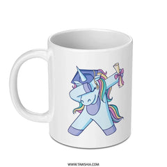 Dabbing Graduation Unicorn Print Ceramic Mug product