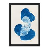 Abstract Blue Shapes Wall Art, Modern Art Print, Indigo Art, Minimalist Decor, Trendy Home Decor - Tawshia