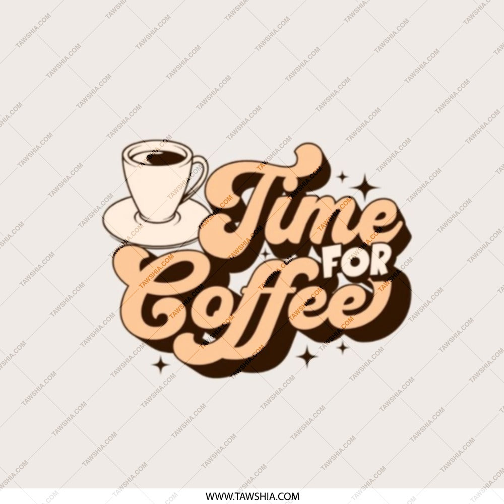 Time For Coffee Pocket Mirror, Coffee Lover Gift, Retro Coffee Design, Compact Mirror for Travel, Cute Gift for Her, Morning Coffee - Tawshia