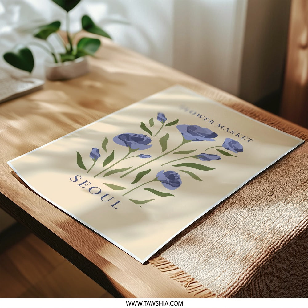 Seoul Flower Market Photographic Print, Floral Wall Art, Botanical Print, Modern Art Print, Home Decor, Gift Idea - Tawshia