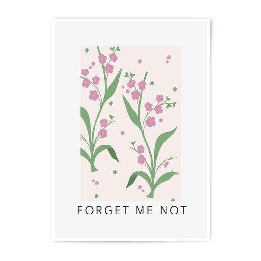 Forget Me Not Photographic Print, Botanical Wall Art, Floral Print, Minimalist Decor, Flower Illustration, Plant Art Print, Home Decor - Tawshia