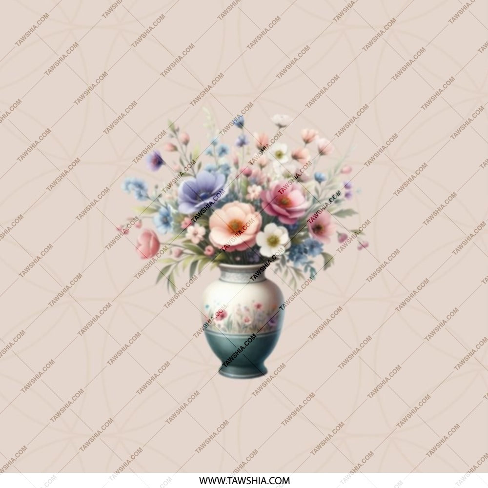 Floral Pocket Mirror, Vase of Flowers Compact Mirror, Elegant Bloom Design, Makeup Mirror, Gifts for Her, Pocket Mirror for Purse - Tawshia