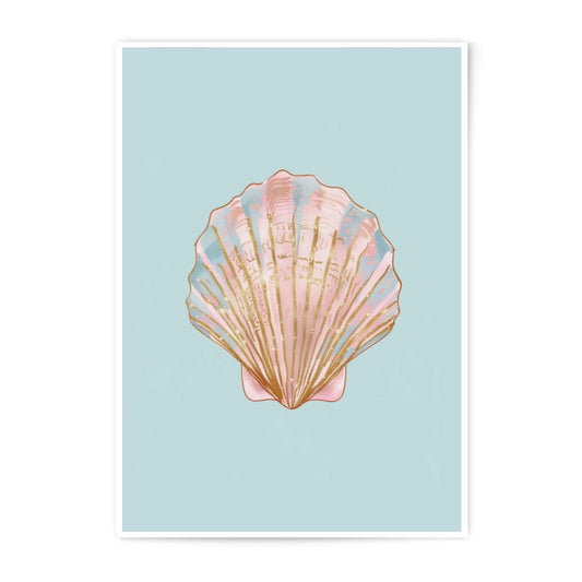 Seashell Photographic Print, Pastel Shell Wall Art, Beach House Decor, Coastal Artwork, Nautical Ocean Print, Scallop Shell Art - Tawshia