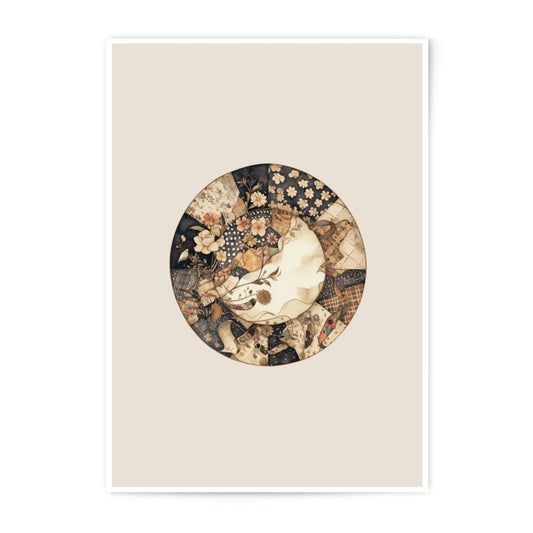 Floral Moon Photographic Prints, Celestial Art, Botanical Wall Decor, Unique Gift, Dreamy Home Decor, Circle Art Prints - Tawshia