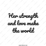 Strength and Love Tote Bag, Inspirational Quote Bag, Positive Affirmation Bag, Motivational Gift Bag, Everyday Carryall, Gift for Her - Tawshia