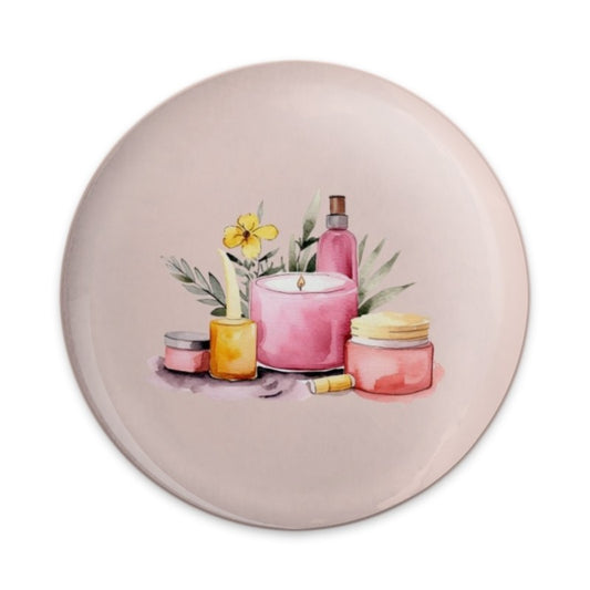 Spa Day Pinback Button, Watercolor Spa Elements, Relaxing Beauty Gift, Aesthetic Pins, Self Care Button, Cute Badge, Spa Lover Button - Tawshia