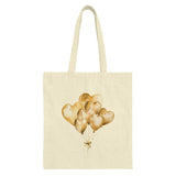 Heart Balloons Tote Bag, Watercolor Art Gift, Cute Valentines Shopping Bag, Stylish Everyday Bag, Anniversary Present, Trendy Design - Tawshia