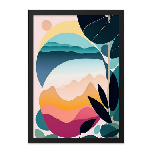 Abstract Landscape Wall Art, Modern Art Print, Geometric Nature Art, Colorful Home Decor, Wall Art - Tawshia