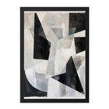 Abstract Geometric Wall Art, Modern Art Print, Black and White Painting, Contemporary Home Decor, Minimalist Art, Framed Art - Tawshia