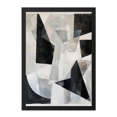 Abstract Geometric Wall Art, Modern Art Print, Black and White Painting, Contemporary Home Decor, Minimalist Art, Framed Art - Tawshia