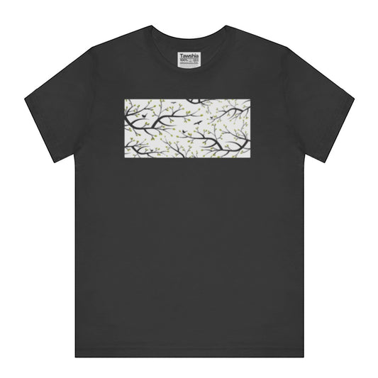 Stylish Black Shirt with Leafy Branch Design product type