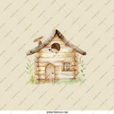 Cute Log Cabin Pocket Mirror, Hedgehog House Gift, Woodland Animal Lover, Compact Mirror for Travel, Handbag Accessory - Tawshia