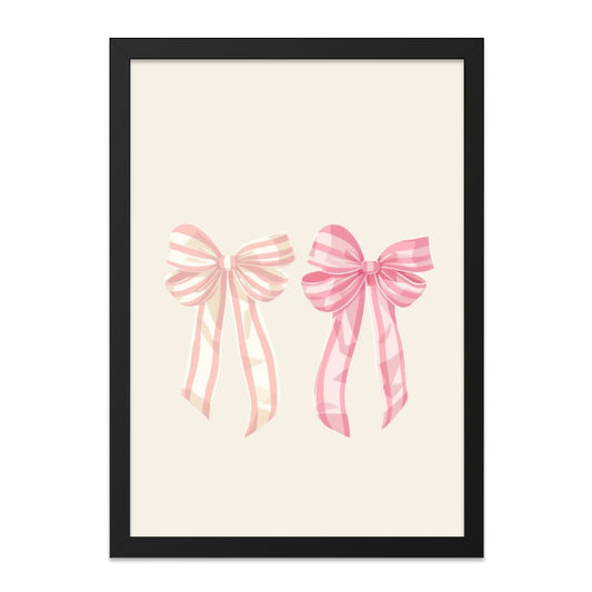 Pink Bows Wall Art, Nursery Decor, Girls Room Art, Cute Bows Print, Baby Shower Gift, Delicate Bows Wall Decor, Wall Decor for Girls - Tawshia