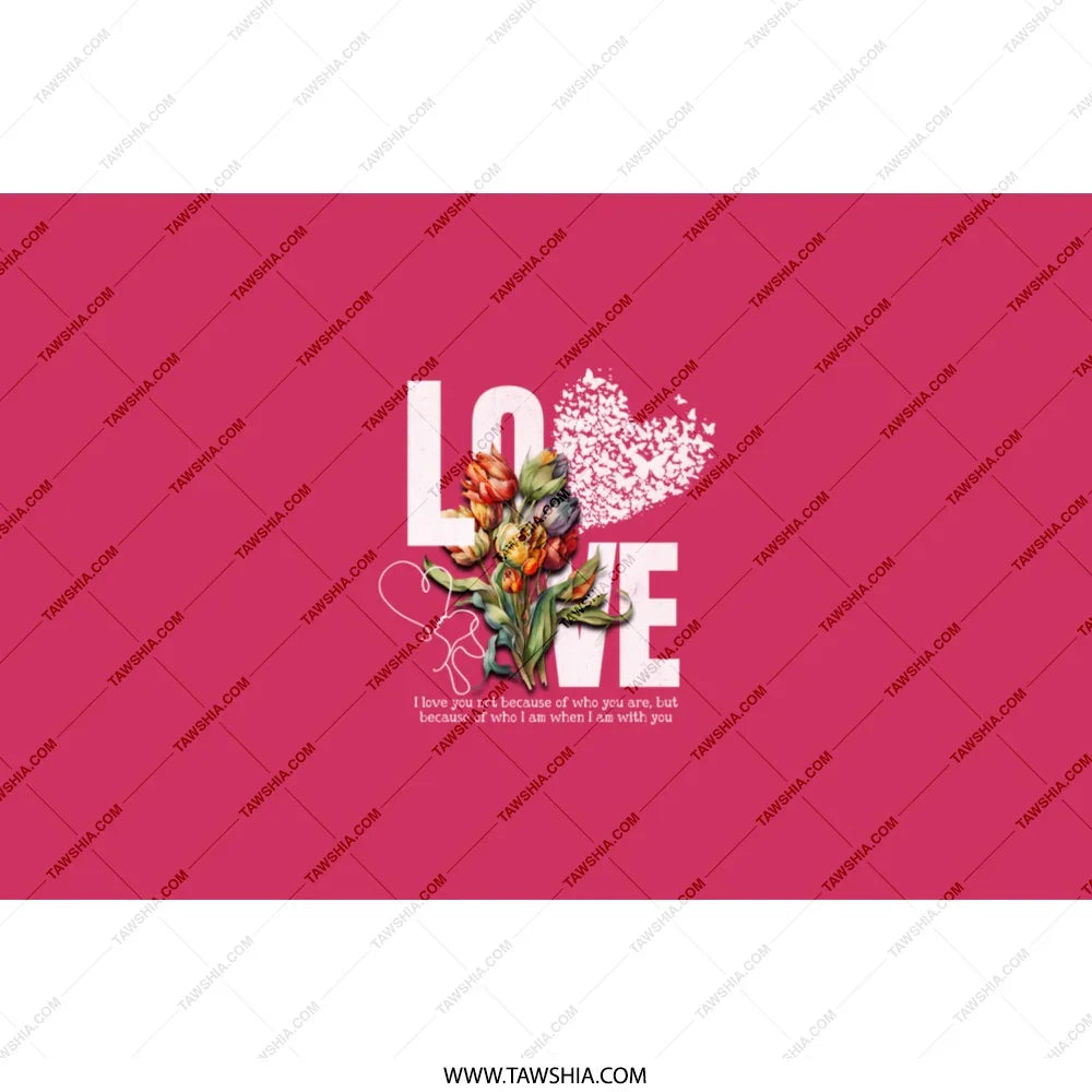 Love Heart Floral Art Pink Background product