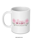Roses are a Girl's Best Friend Mug, Floral Gift, Girly Mug, Flower Mug, Gift for Her, Coffee Mug, Tea Cup - Tawshia