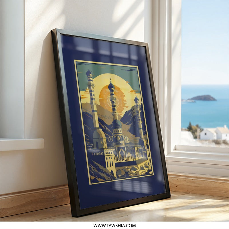Islamic Mosque Wall Art, Religious Art Print, Oriental Architecture Decor, Middle Eastern Design, Mosque Poster, Home Decor, Islamic Art - Tawshia