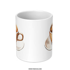 Coffee Lover Mug, Watercolor Coffee Cup Mug, Coffee Art Mug, Coffee Cup Art Mug, Hot Coffee Drink Mug, Espresso Cup Mug, Cafe Latte Mug - Tawshia