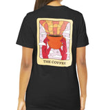 Vibrant Sunburst Coffee Artwork on Black Shirt product
