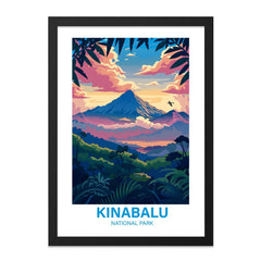 Kinabalu National Park Wall Art, Mountain Landscape Print, Nature Illustration, Colorful Clouds Art, Tropical Scenery Decor - Tawshia