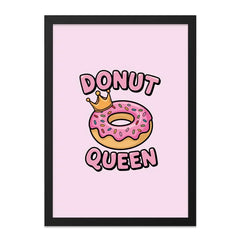 Donut Queen Wall Art, Funny Food Print, Cute Kitchen Decor, Sweet Treat Art, Donut Lover Gift, Pink Wall Decor - Tawshia