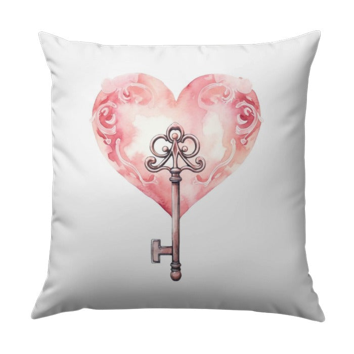 Heart Key Pillow, Romantic Decor, Love Gift, Valentine's Day Present, Home Accent Pillow, Decorative Cushion, Cute Throw Pillow - Tawshia