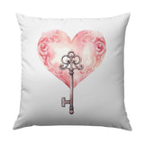 Heart Key Pillow, Romantic Decor, Love Gift, Valentine's Day Present, Home Accent Pillow, Decorative Cushion, Cute Throw Pillow - Tawshia
