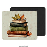 Fall Books MousePad, Autumn Leaves, Cozy Desk Decor, Literary Gift, Book Lover Mouse Pad, Office Accessories, School Mousepads - Tawshia