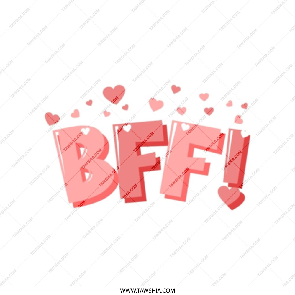 BFF Tote Bag, Best Friends Forever Gift, Cute Hearts Design, Everyday Shopping Bag, Gift for Her, Bridesmaid, Bachelorette, Party Favor - Tawshia
