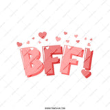 BFF Tote Bag, Best Friends Forever Gift, Cute Hearts Design, Everyday Shopping Bag, Gift for Her, Bridesmaid, Bachelorette, Party Favor - Tawshia