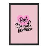 Best Friends Forever Wall Art, Friendship Gift, Pink Heart Decor, Inspirational Print, Home Decor, Room Decor, Minimalist Wall Art - Tawshia