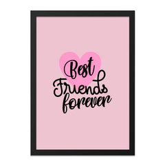 Best Friends Forever Wall Art, Friendship Gift, Pink Heart Decor, Inspirational Print, Home Decor, Room Decor, Minimalist Wall Art - Tawshia