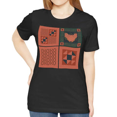 Unique Geometric Pattern Black Short Sleeve Shirt product