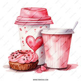 Pink Coffee Mug, Watercolor Mug, Donut Mug, Sweet Treat Mug, Coffee Lover Gift, Foodie Mug, Valentine's Day Gift Mug, Unique Mug Missing field - Tawshia