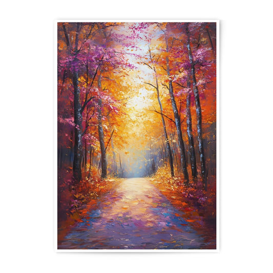 Autumn Forest Photographic Print, Colorful Fall Trees, Impressionist Landscape, Nature Wall Art, Home Decor, Gift Idea - Tawshia