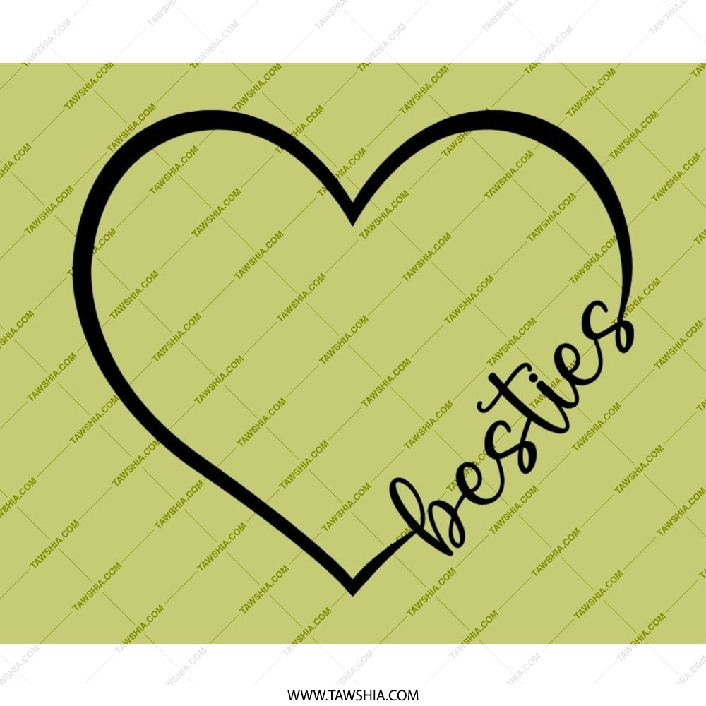 Besties Heart Mouse Pad, Cute Friends Mousepad, BFF Gift, Friendship Mousepad, Best Friend Mousepad, Office Decor, Desk Accessories - Tawshia