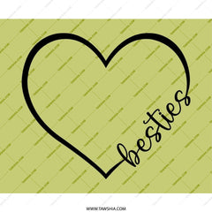 Besties Heart Mouse Pad, Cute Friends Mousepad, BFF Gift, Friendship Mousepad, Best Friend Mousepad, Office Decor, Desk Accessories - Tawshia